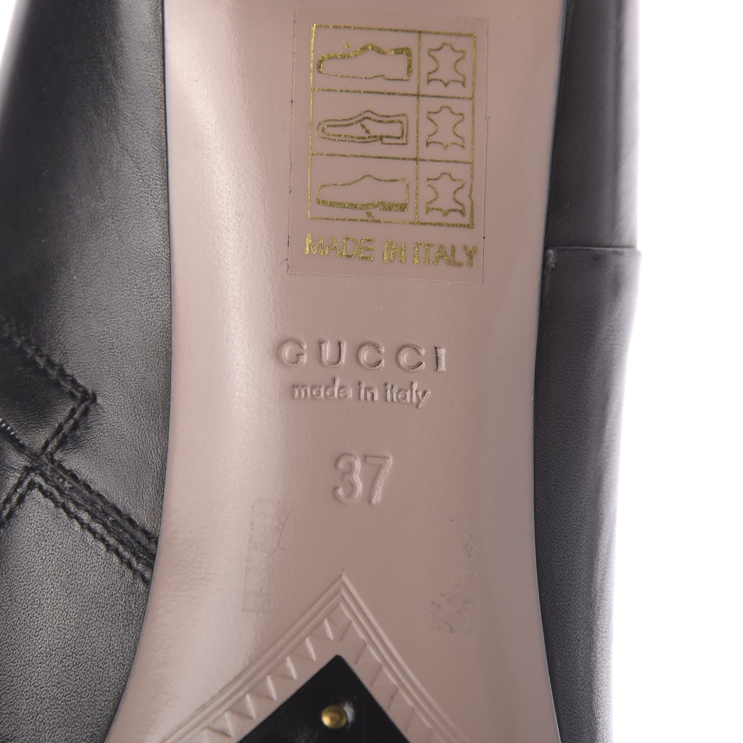 Gucci Calfskin Diamond Heel Ankle Boots 37 Black 8 of 9