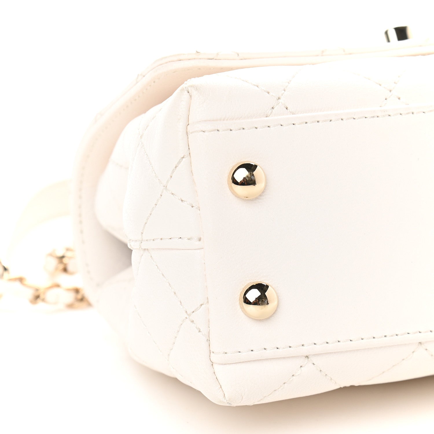 Chanel Goatskin Quilted Extra Mini Rainbow Coco Handle Flap White 8 of 9
