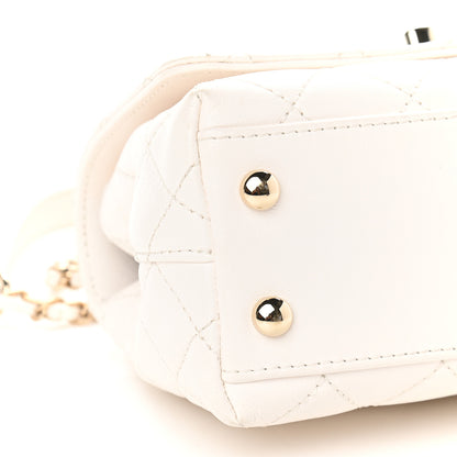 Chanel Goatskin Quilted Extra Mini Rainbow Coco Handle Flap White 8 of 9