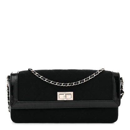 Chanel Jersey Patent Quilted 2.55 Reissue East West Flap Black 1 of 13