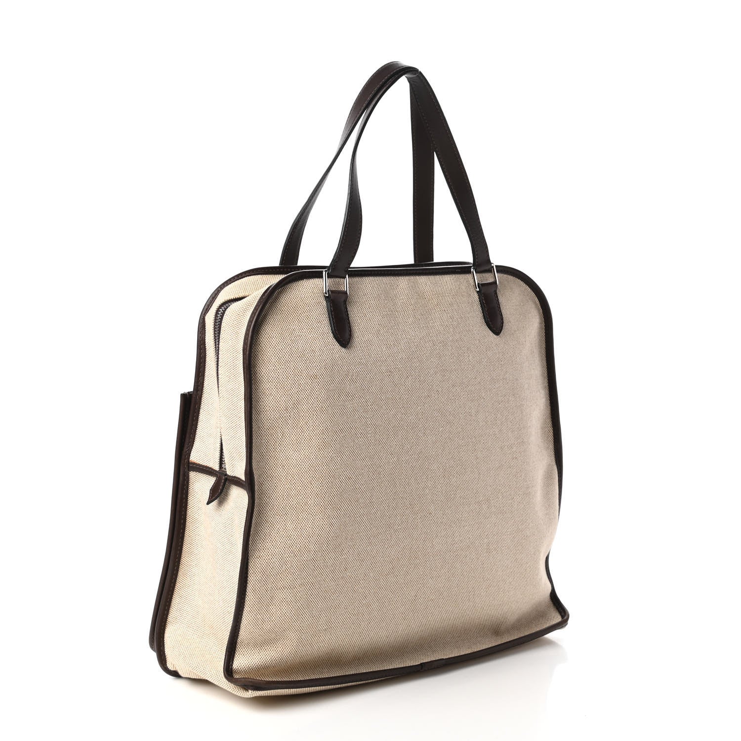 Hermes Toile Swift Jumping Shopping Bag Chocolate 3 of 9