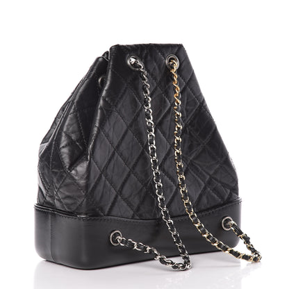 Chanel Aged Calfskin Quilted Small Gabrielle Backpack Black 3 of 10