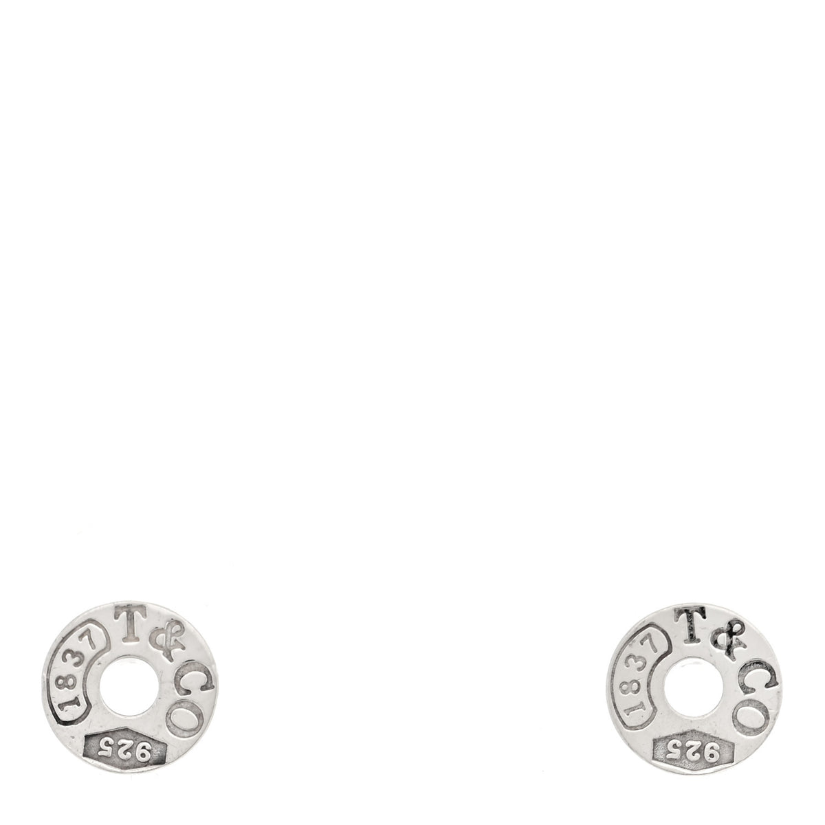 Tiffany Sterling Silver 1837 Circle Earrings 1 of 4