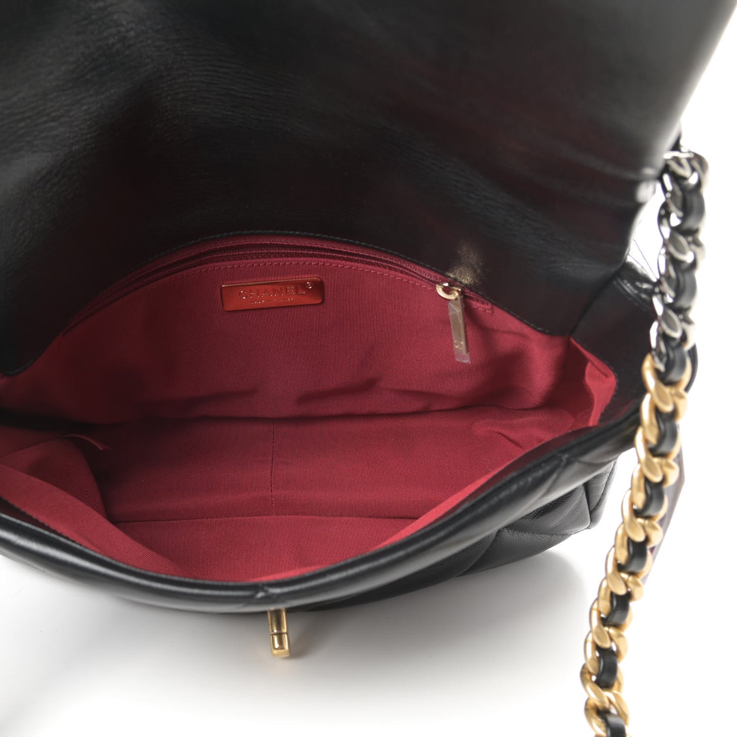 Goatskin Quilted Large Chanel 19 Flap Black