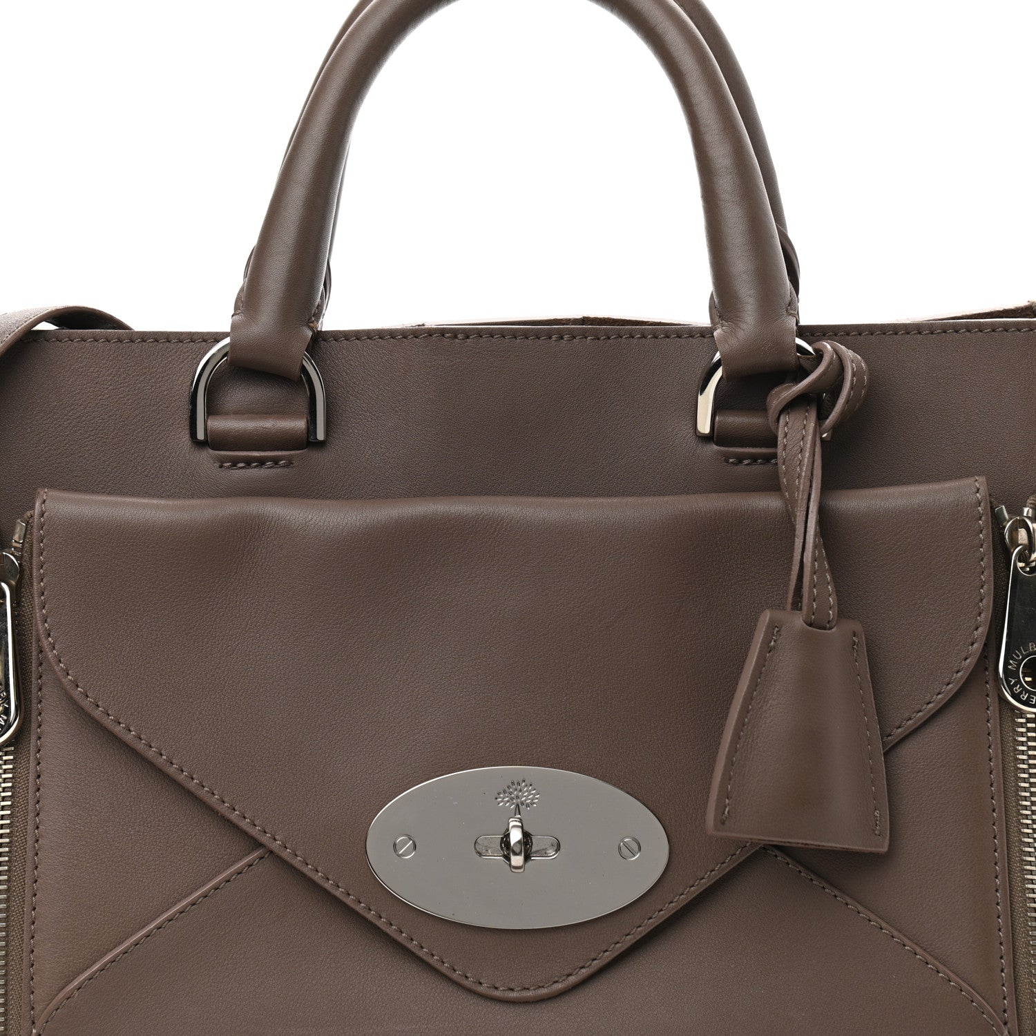Mulberry Silky Calf Small Willow Tote Taupe 10 of 12