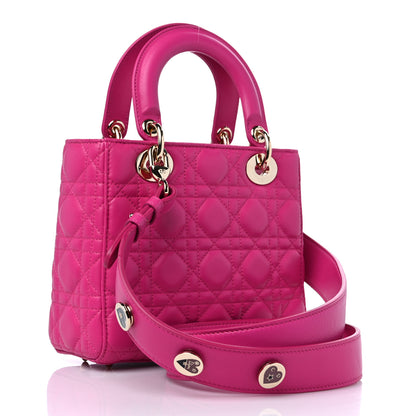 Christian Dior Lambskin Cannage Small Lucky Badges My Lady Dior Magenta 3 of 9