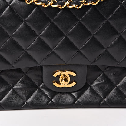 Chanel Lambskin Quilted Medium Double Flap Black 12 of 15