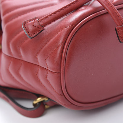 Gucci Calfskin Matelasse GG Marmont Flap Backpack Hibiscus Red 10 of 11