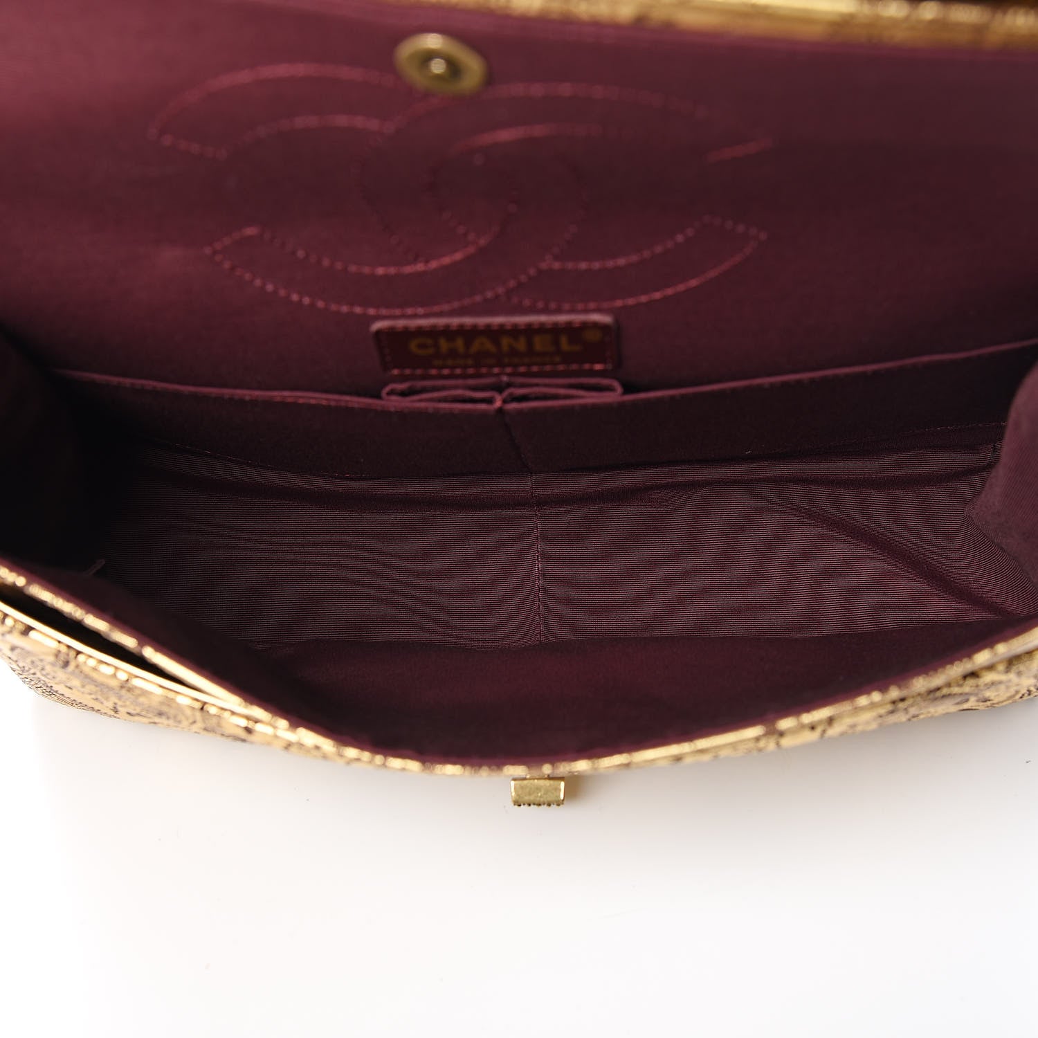 Chanel Buffalo Hand Painted Lace 2.55 Reissue 226 Flap Gold 5 of 12