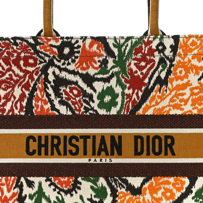 Christian Dior Canvas Embroidered Large Paisley Book Tote Multicolor 8 of 10