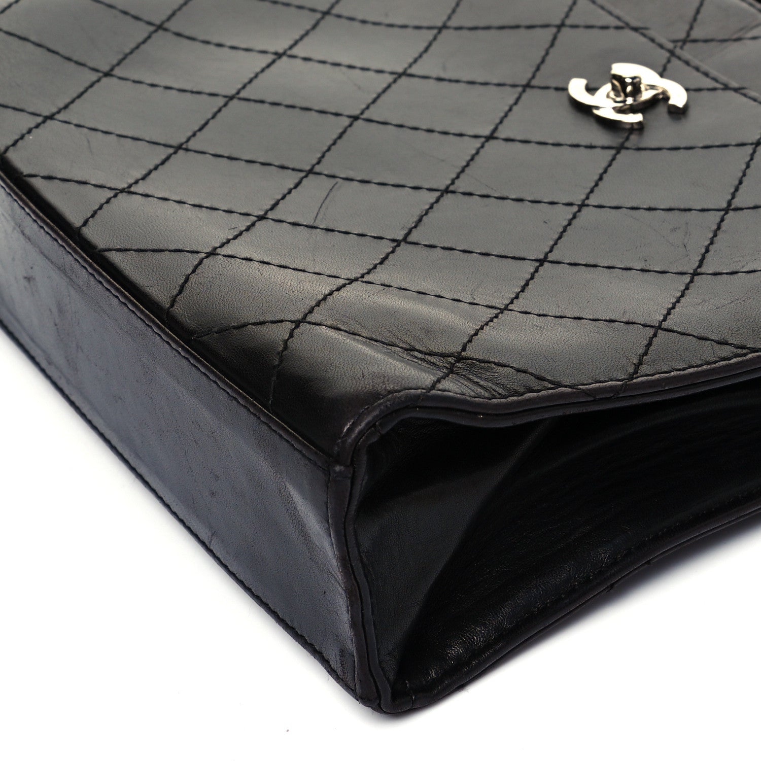 Chanel Lambskin Quilted Shoulder Bag Black 8 of 9