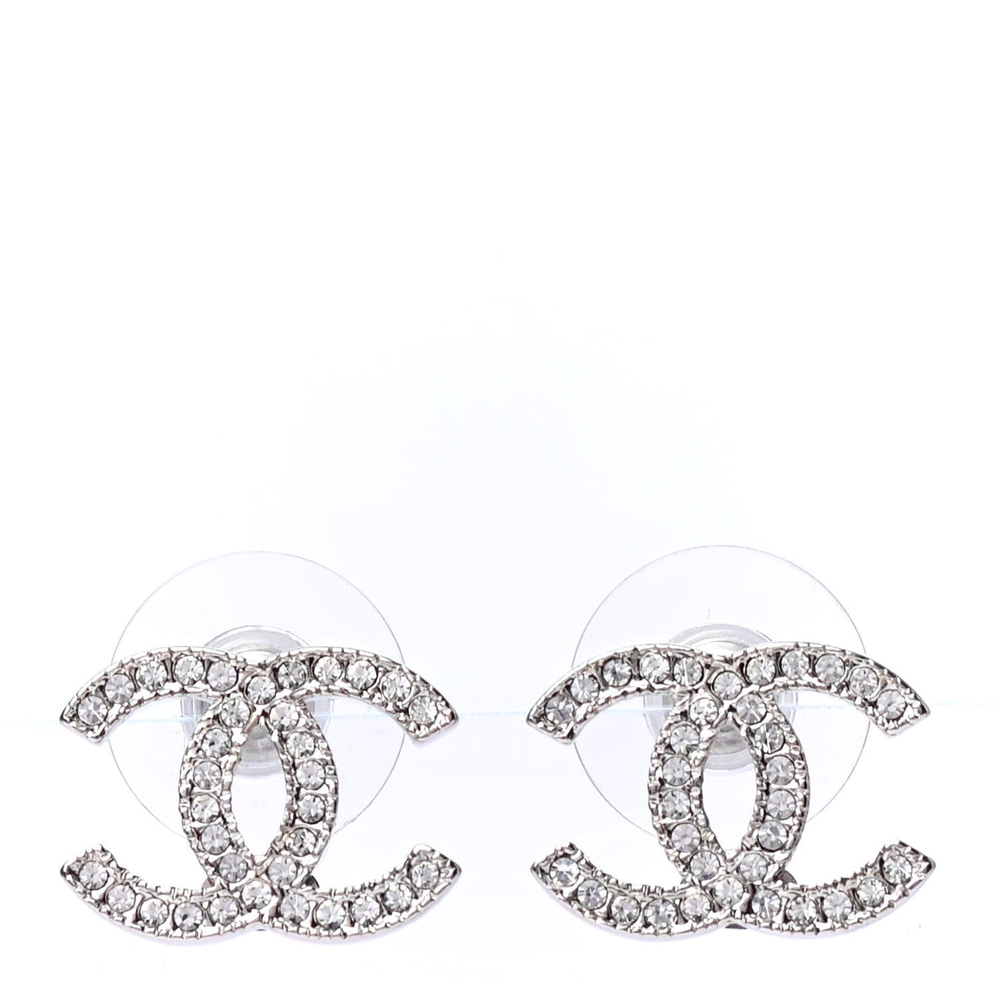 Crystal CC Earrings Silver