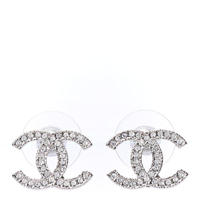 Chanel Crystal CC Earrings Silver 1 of 4