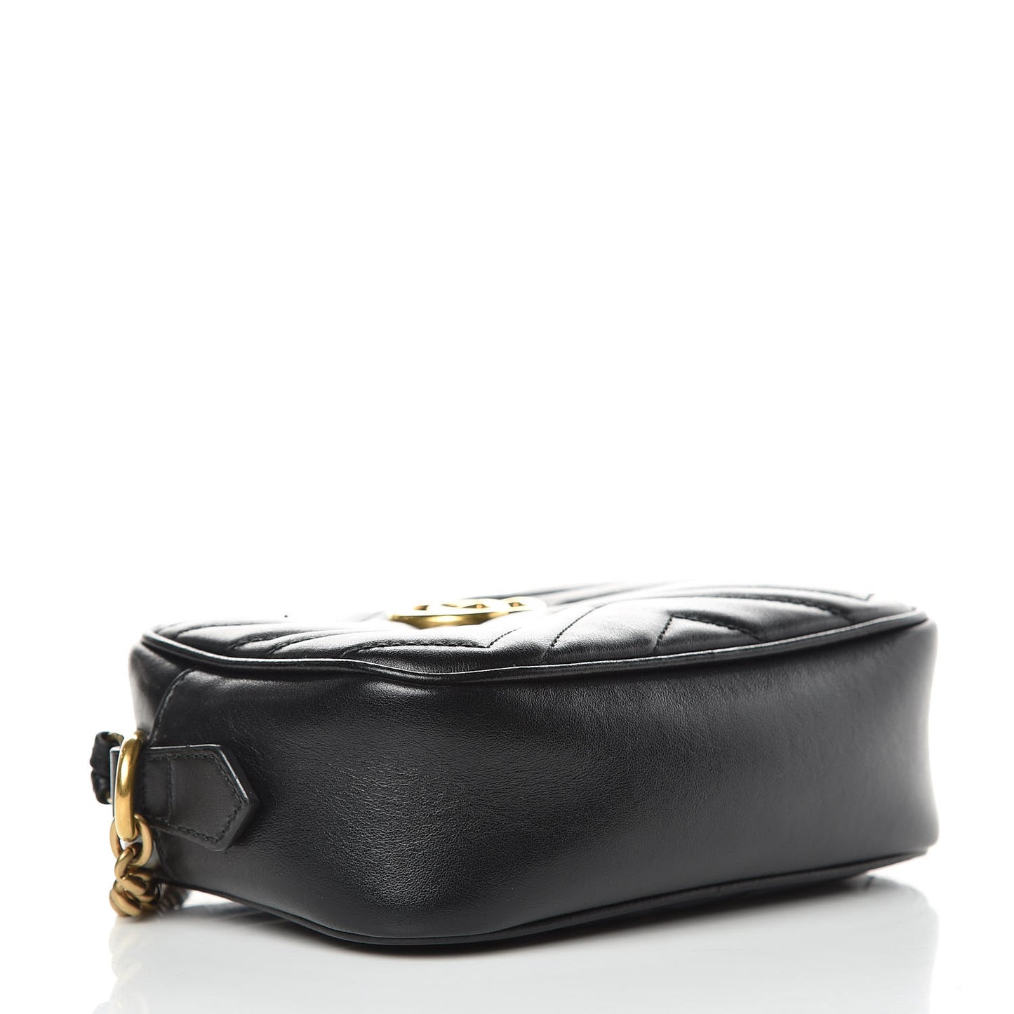 Calfskin Matelasse Mini GG Marmont Chain Shoulder Bag Black
