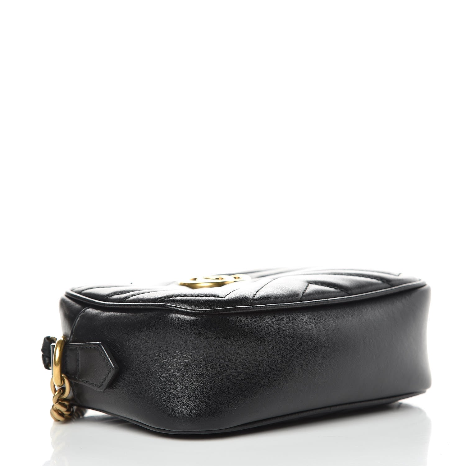 Gucci Calfskin Matelasse Mini GG Marmont Chain Shoulder Bag Black 4 of 11