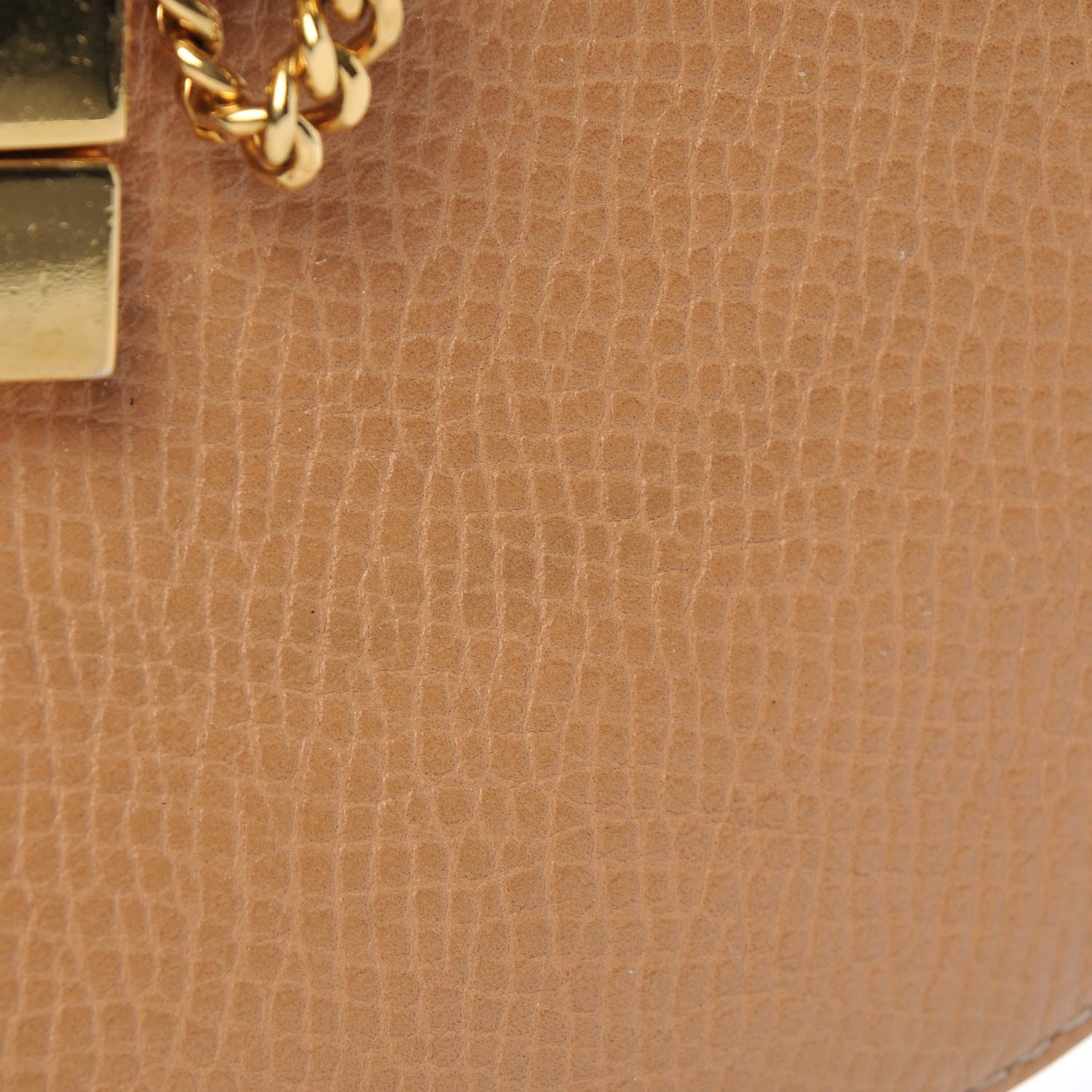 Chloe Grained Calfskin Lambskin Drew Shoulder Bag Wet Sand Sunflower 10 of 11