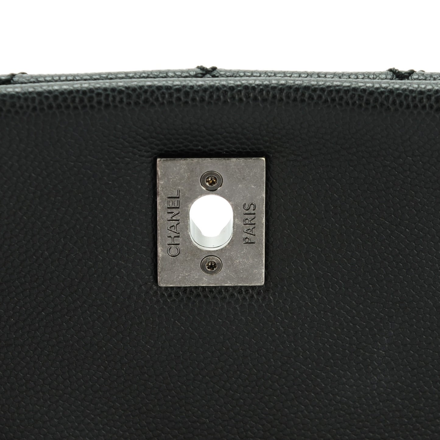 Caviar Quilted Small Coco Handle Flap Black