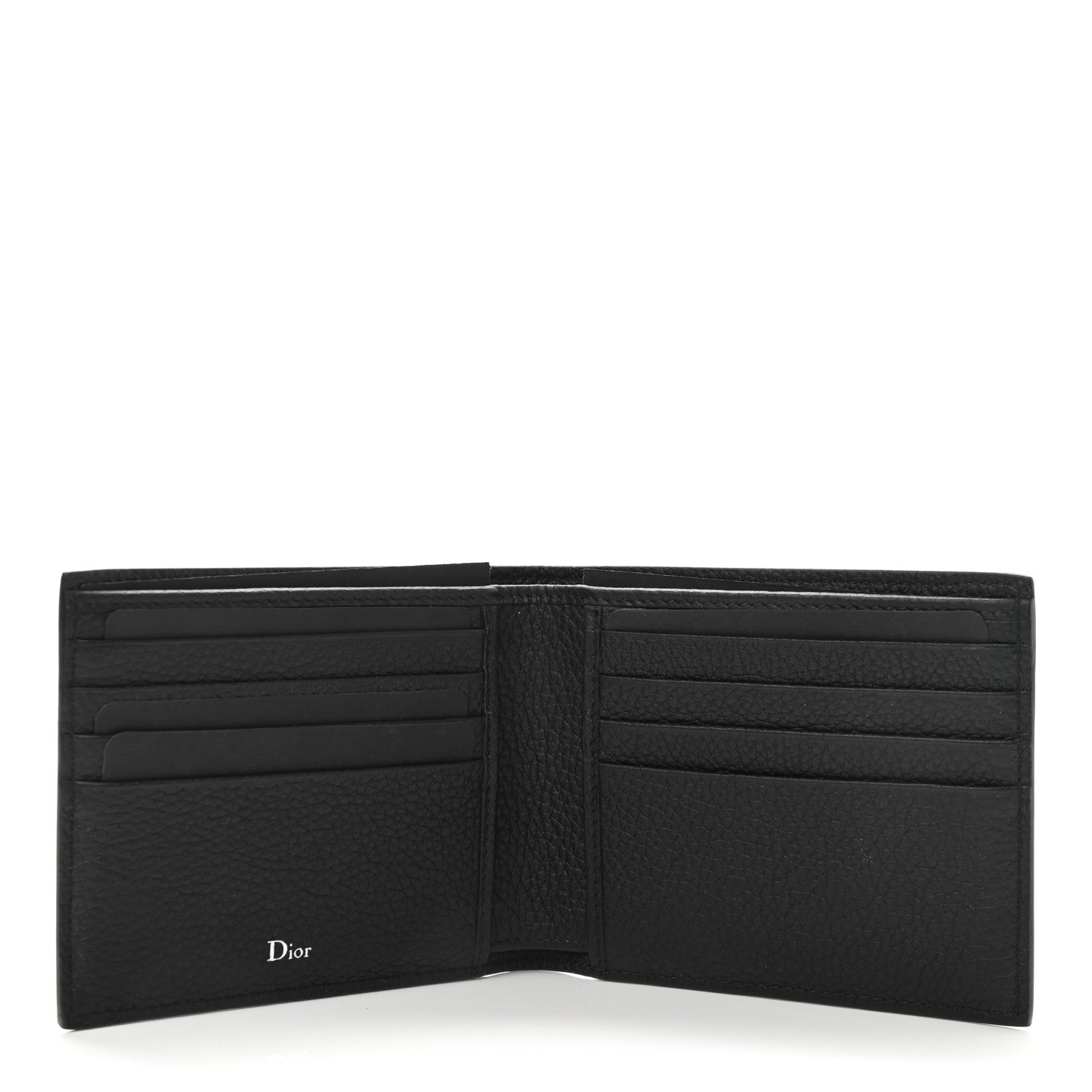 Christian Dior Grained Calfskin Wallet Blue Black 5 of 8