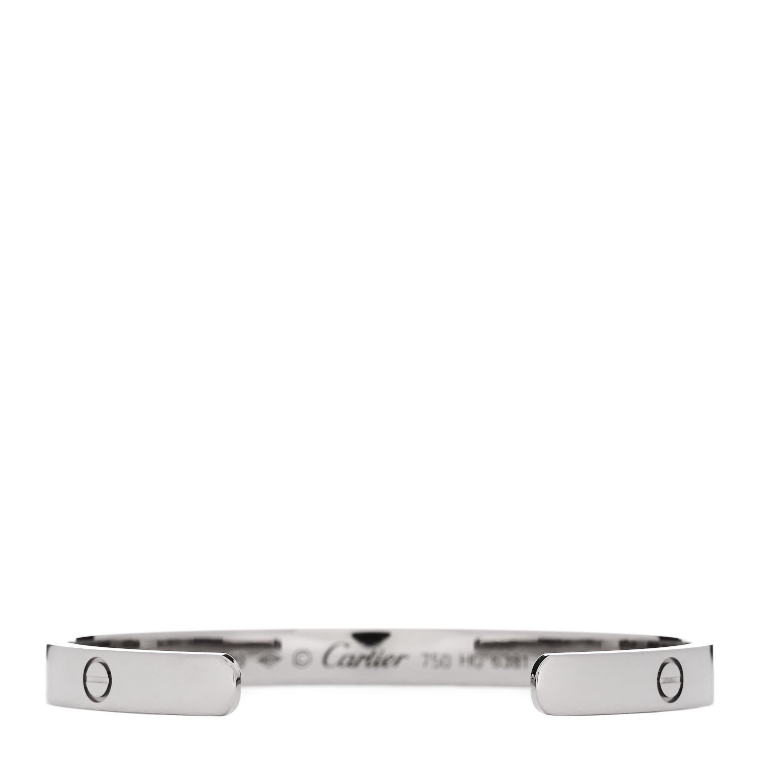 Cartier 18K White Gold LOVE Cuff Bracelet 19 2 of 3