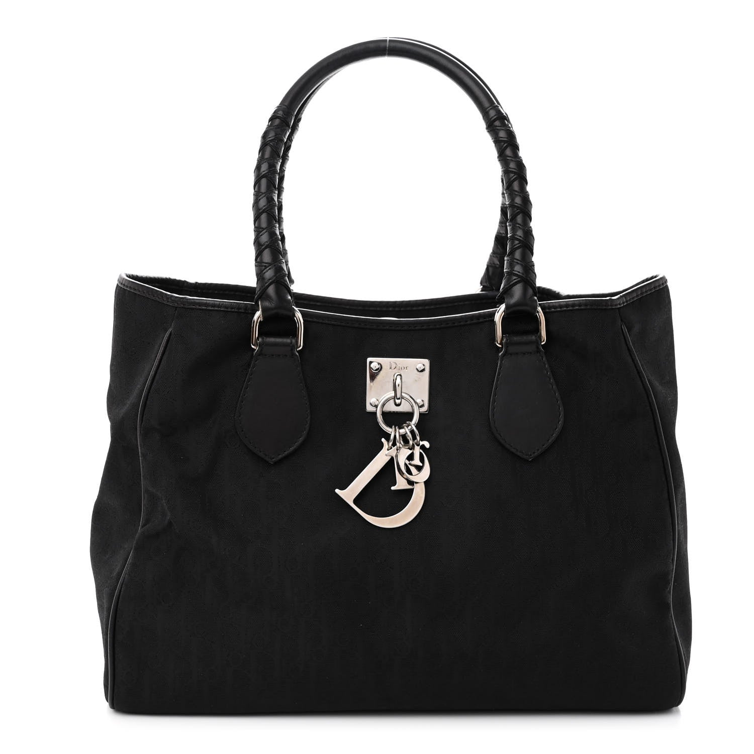 Christian Dior Nylon Monogram Medium Lovely Tote Black 1 of 9