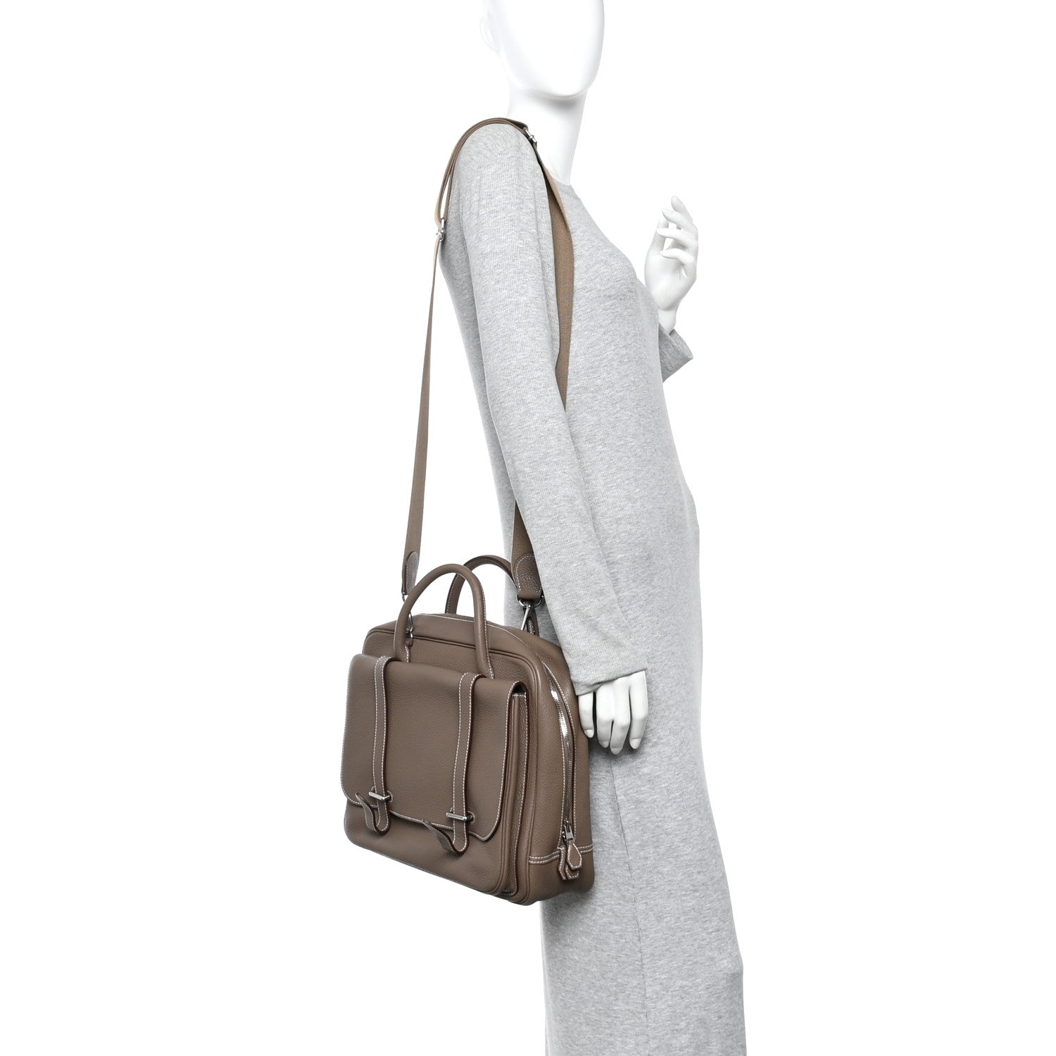 Hermes Taurillon Clemence Steve 35 Etoupe 2 of 10