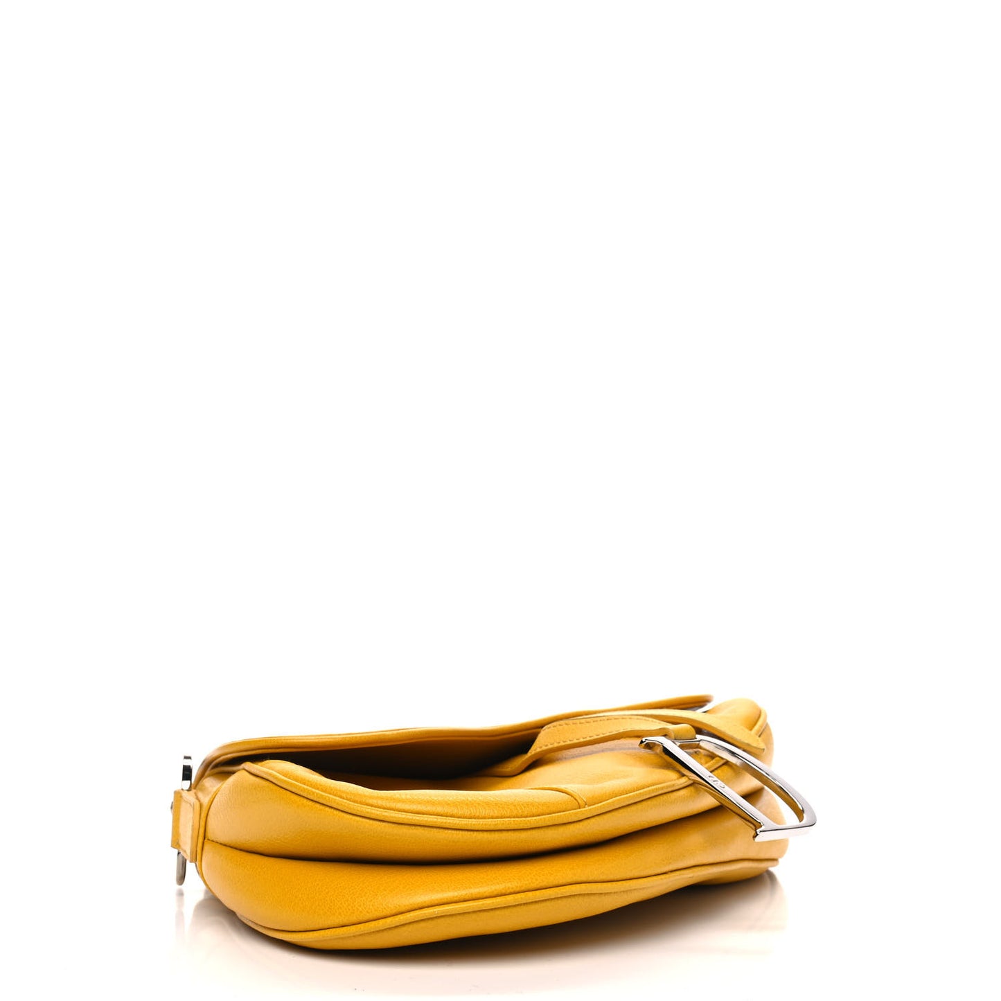 Grained Calfskin Saddle Bag Dark Yellow