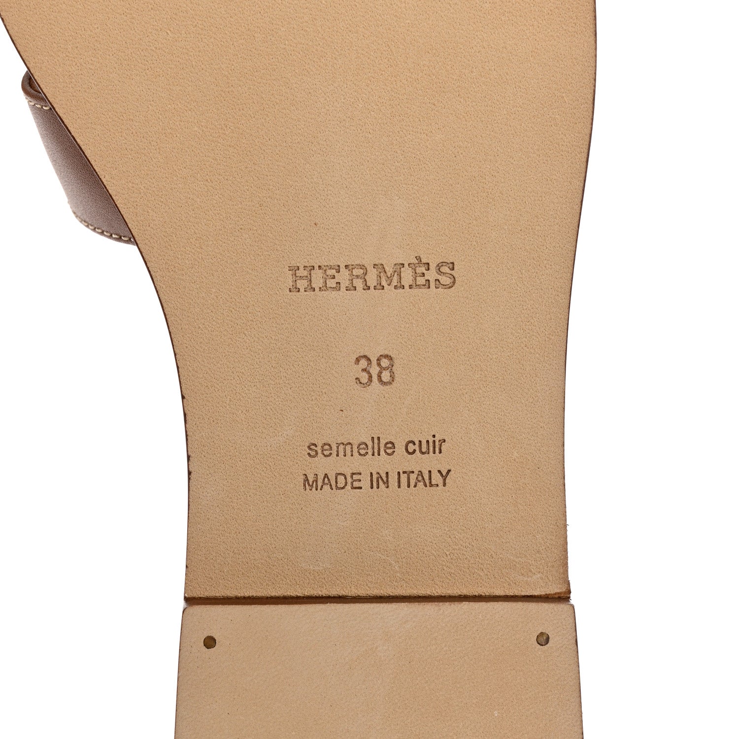 Hermes Box Calfskin Oran Sandals 38 Gold 8 of 9