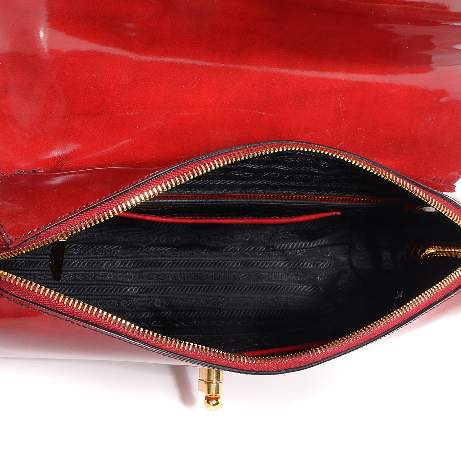 Prada Spazzolato Calfskin Top Handle Tote Scarlatto Fume 6 of 11