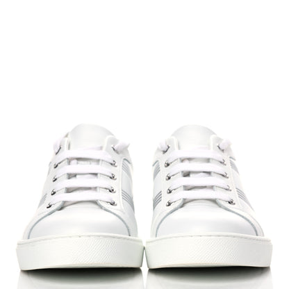 Hermes Nappa Womens Avantage Sneakers 37.5 White Argent 2 of 10