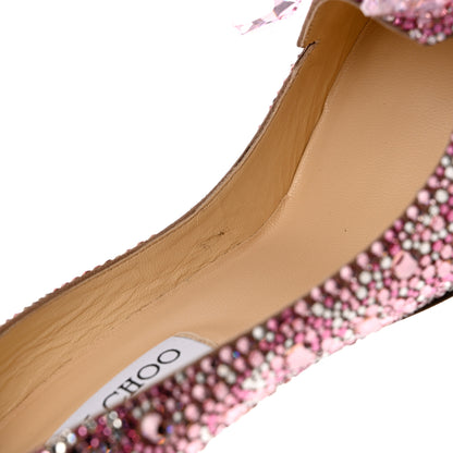 Jimmy Choo Suede Crystal Alia Pumps 39.5 Rose Mix 9 of 11
