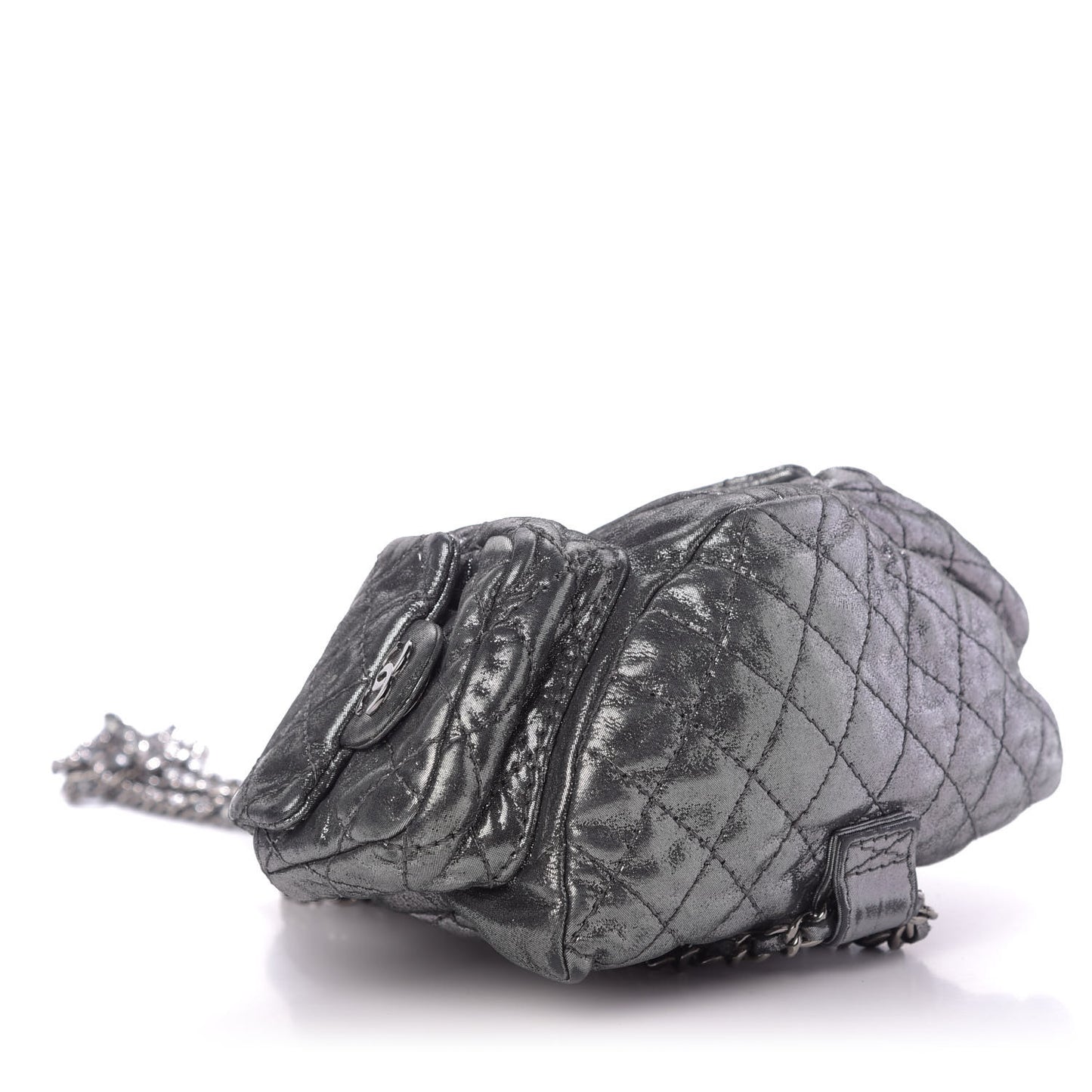 Iridescent Calfskin Mini Backpack Is Back Silver