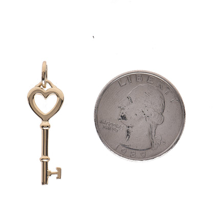 Tiffany 18K Yellow Gold Mini Heart Key Pendant 2 of 3