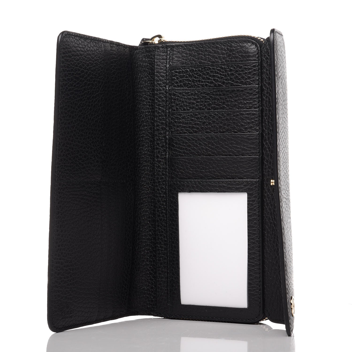 Gucci Dollar Calfskin Interlocking G Continental Wallet Black 5 of 9