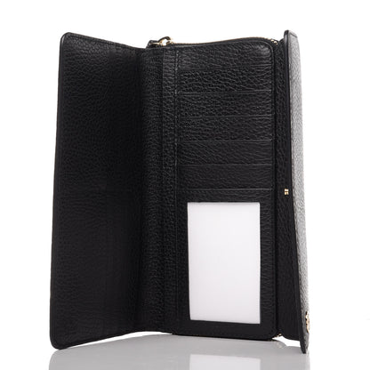 Gucci Dollar Calfskin Interlocking G Continental Wallet Black 5 of 9