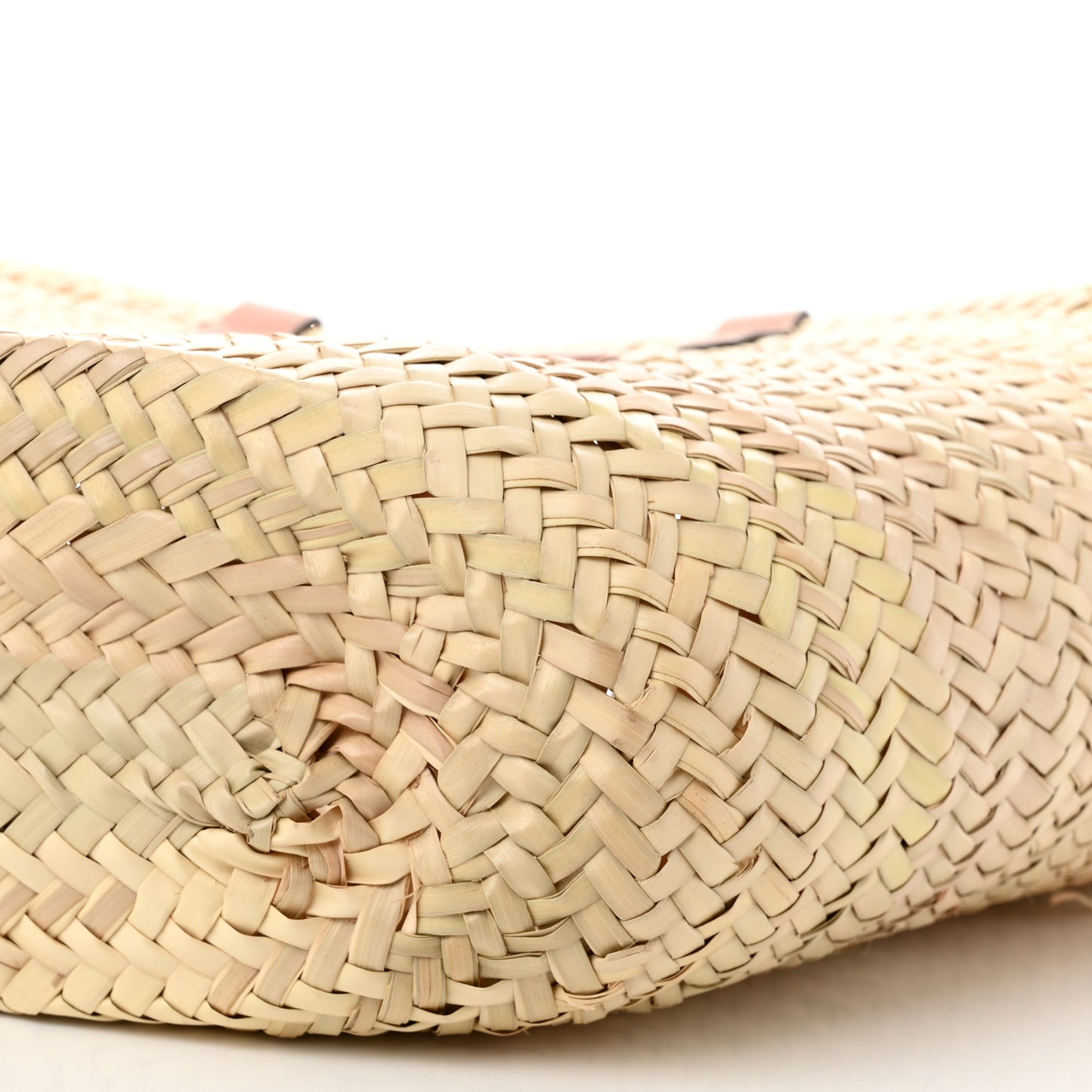 Raffia Calfskin Triomphe Medium Panier Tan