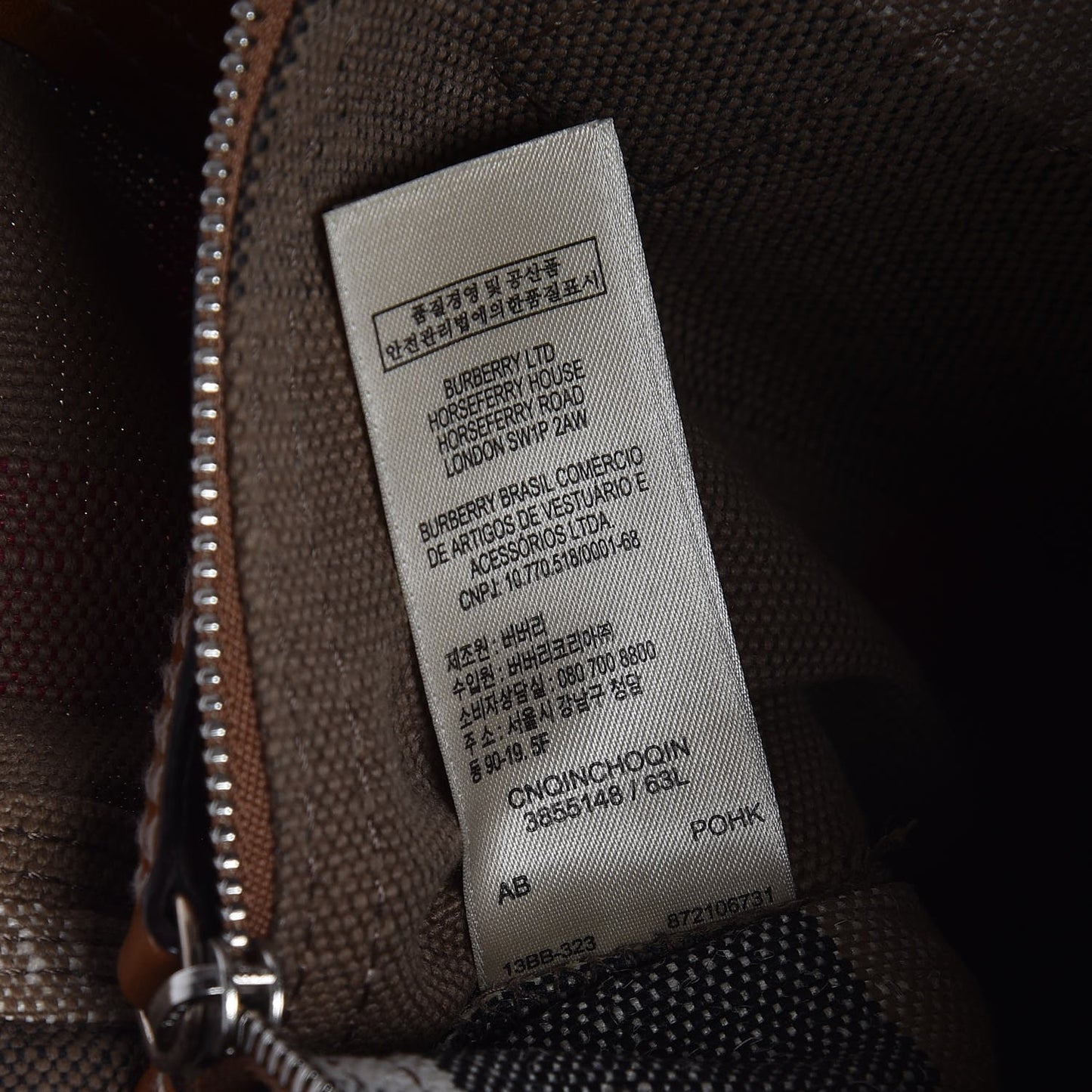 Canvas Mega Check Medium Tottenham Brit Tote Saddle Brown