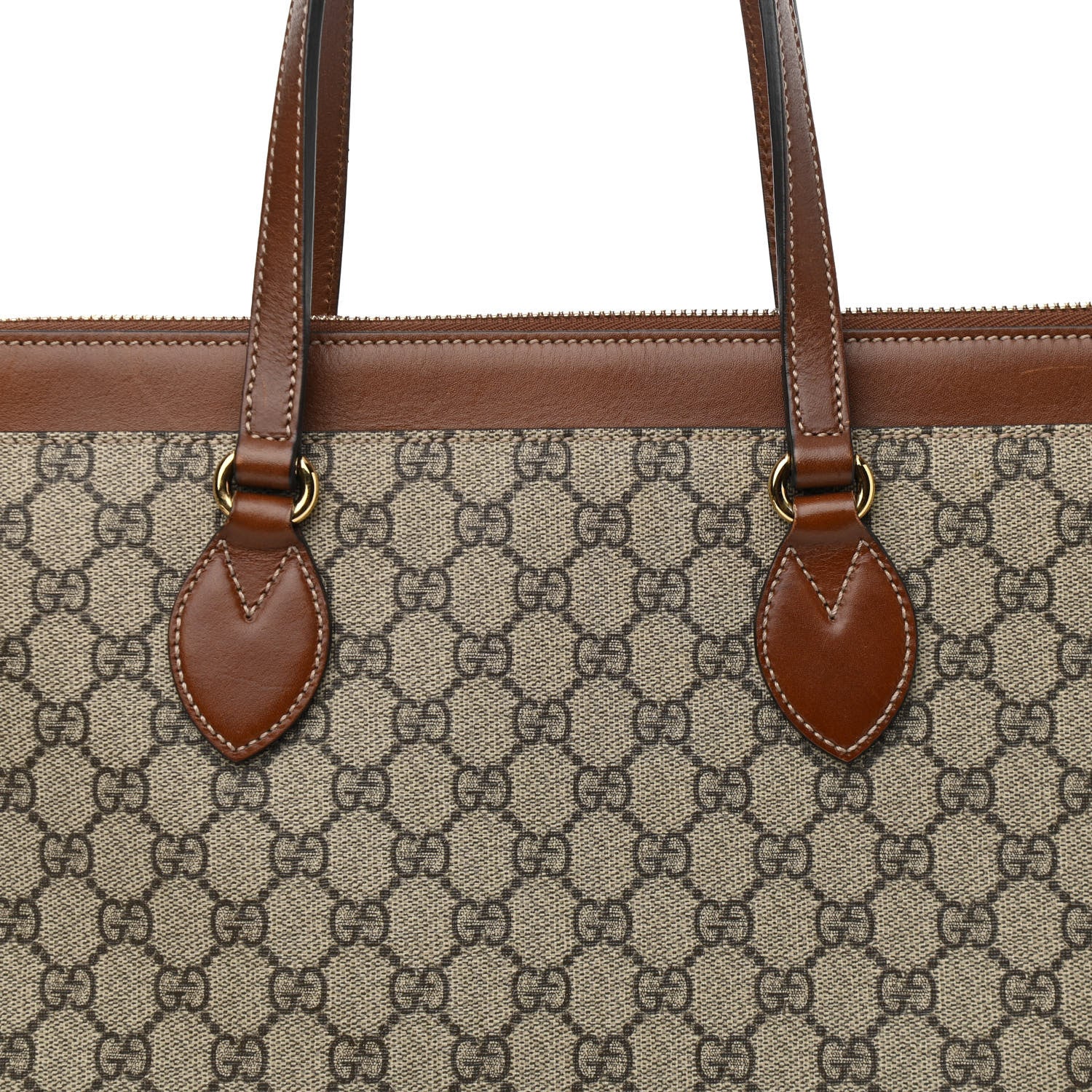 Gucci GG Supreme Monogram Medium Zippered Bucket Tote Beige Tuscany 8 of 13