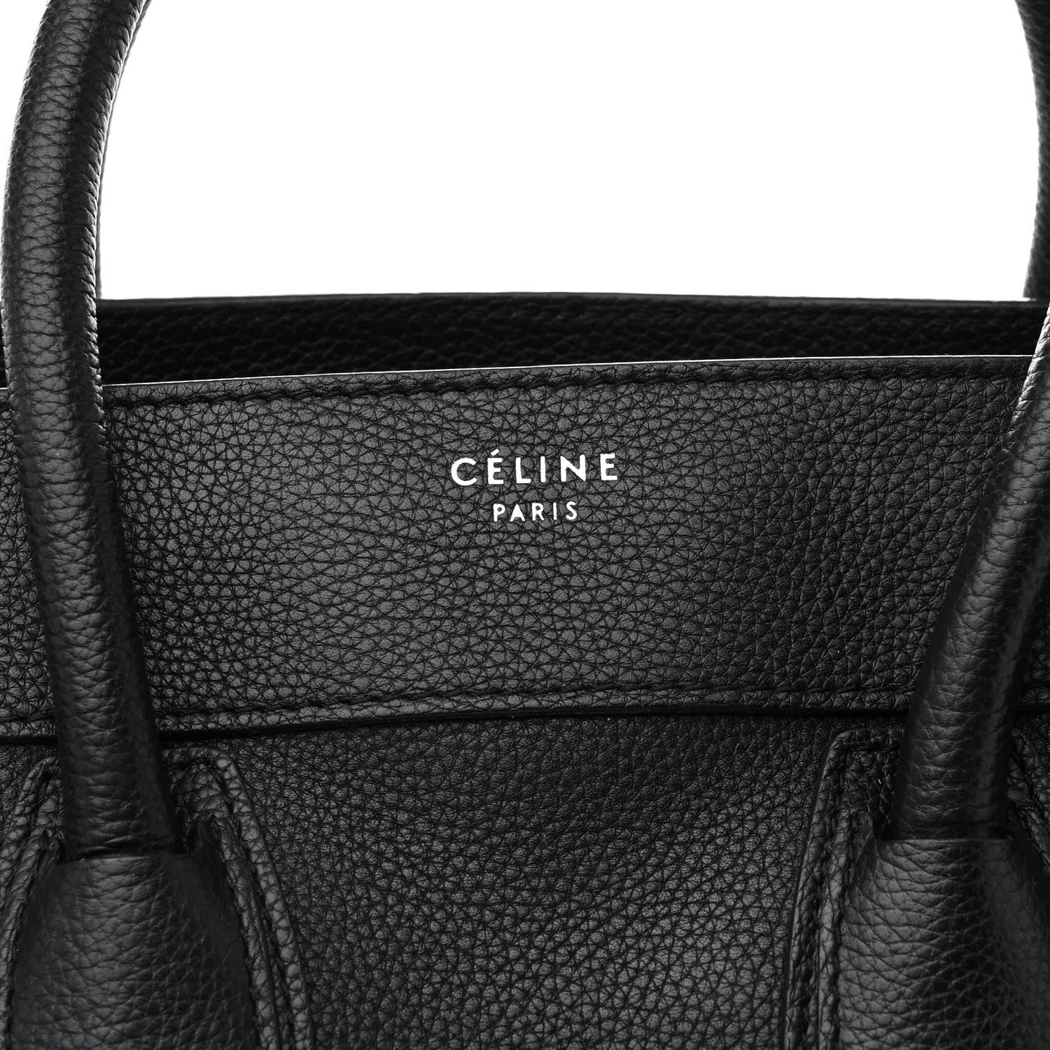 Celine Drummed Calfskin Mini Luggage Black 8 of 11