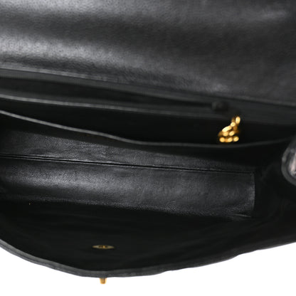 Chanel Caviar Quilted Jumbo Kelly Flap Black 7 of 10