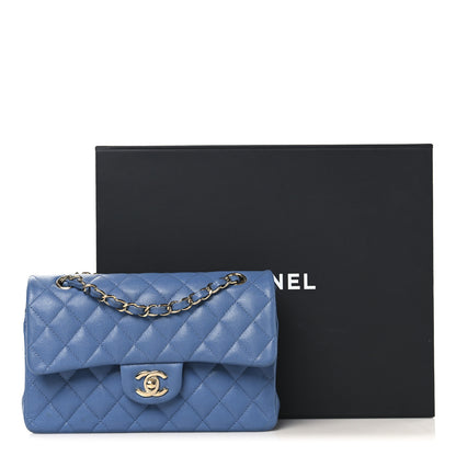 Chanel Caviar Quilted Small Double Flap Blue 11 of 11