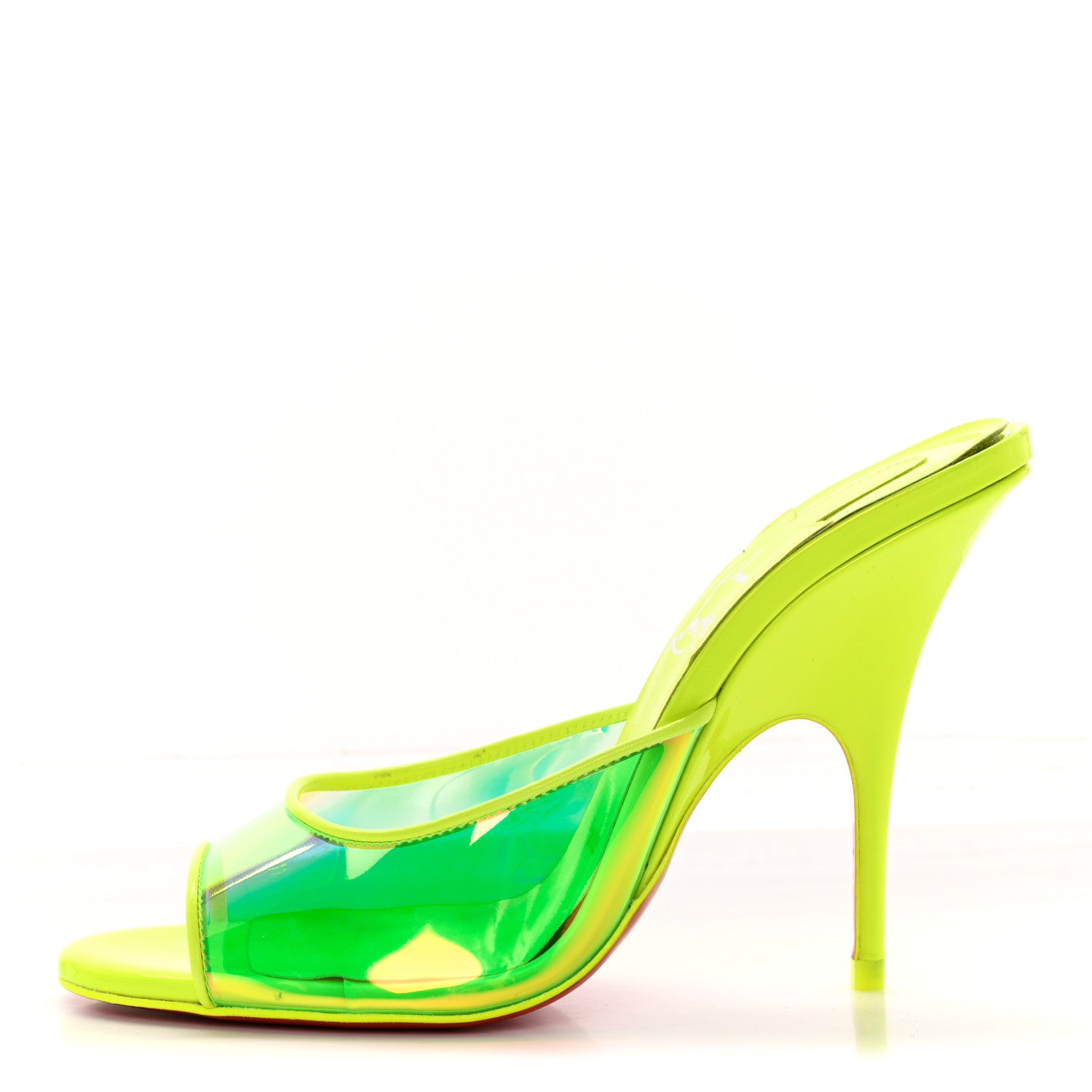 Christian Louboutin PVC Just Arch 100 Slide Sandals 36 Neon Yellow 1 of 18