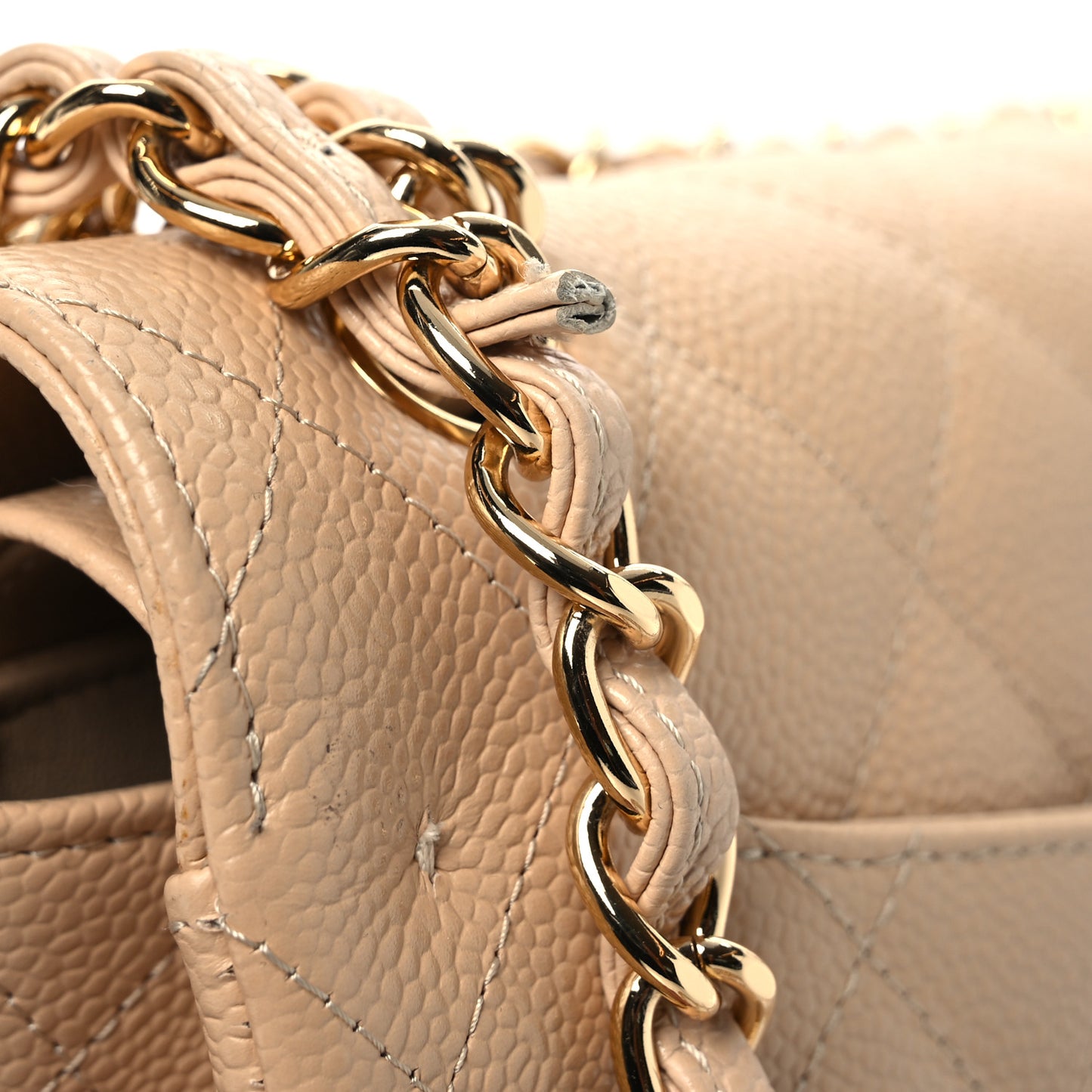 Cavia Quilted Jumbo Double Flap Beige