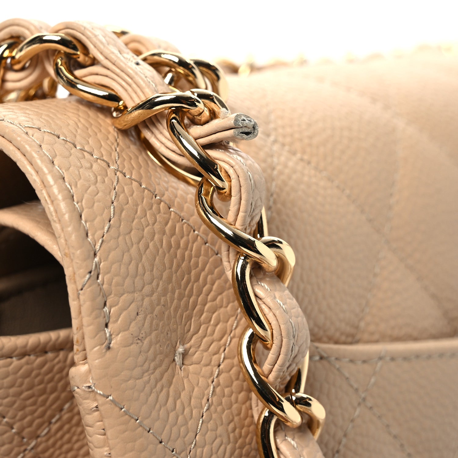 Chanel Cavia Quilted Jumbo Double Flap Beige 11 of 11