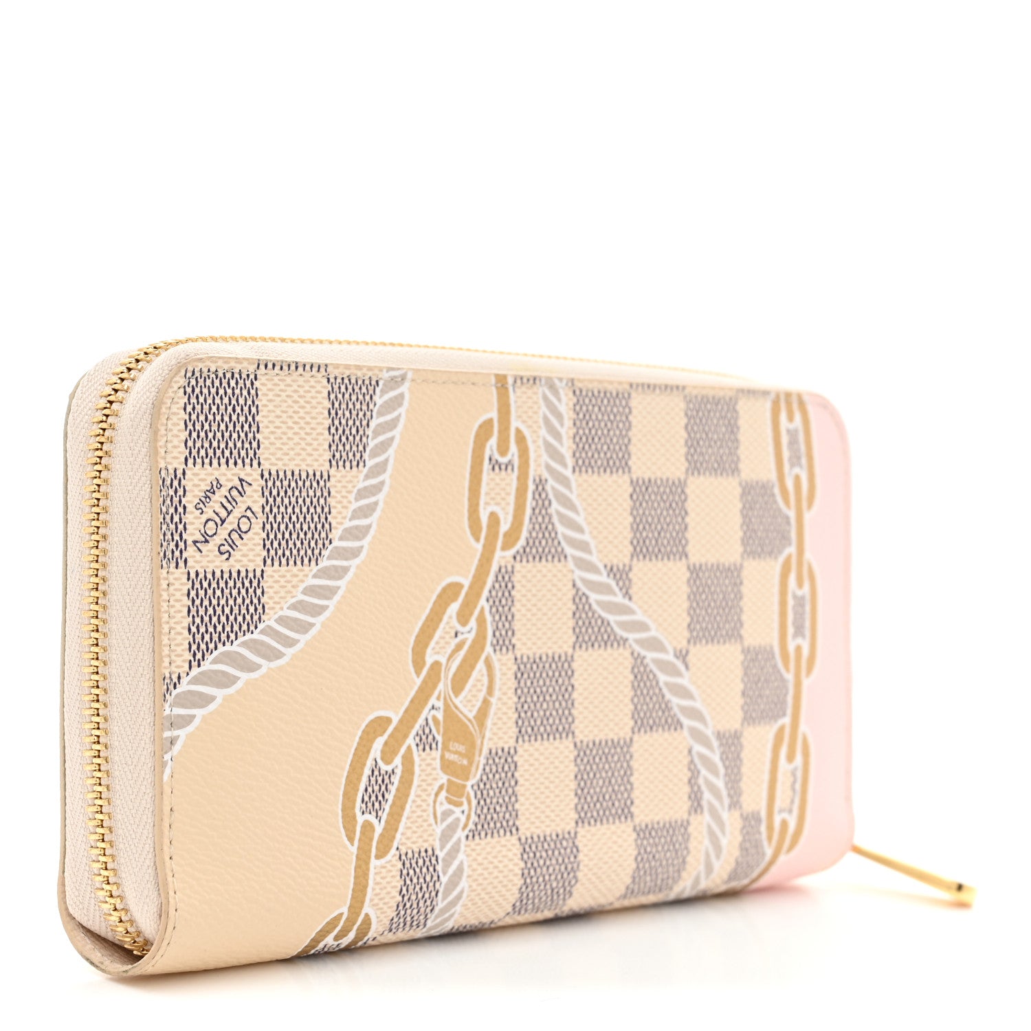 Louis Vuitton Damier Azur Nautical Zippy Wallet Gold 3 of 7