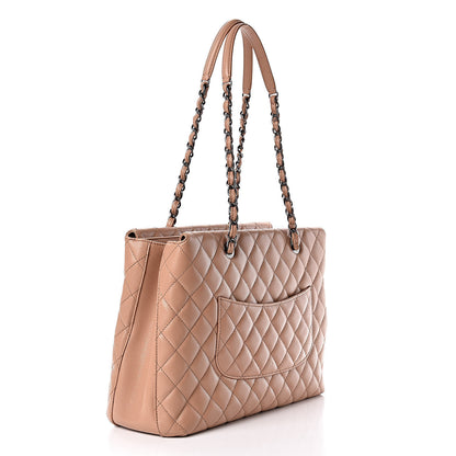 Chanel Caviar Quilted Large City Shopping Tote Beige 3 of 14