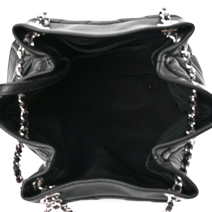 Chanel Lambskin Chevron Small Urban Spirit Drawstring Bag Black 5 of 12