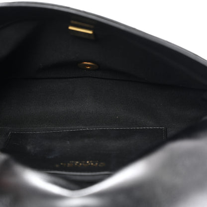 Chanel Shiny Lambskin Quilted Chain Around Flap Bag Black 5 of 10