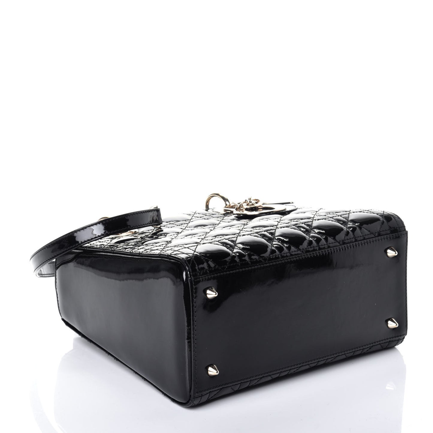 Patent Cannage Medium Lady Dior Black