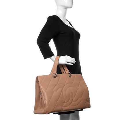 Chanel Soft Caviar Quilted Large CC Timeless Tote Beige 2 of 13