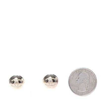 Chanel Metal Bead CC Stud Earrings Gold 2 of 5